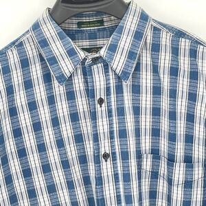 Club Room Mens XL Blue Plaid Heavy Weight Long Sleeve Button Down Casual‎ Shirt
